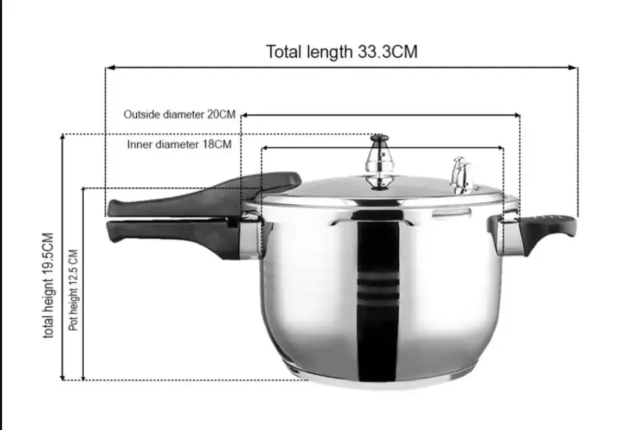 Pressure Cooker Premium 5L Commercial Grade Stainless Steel