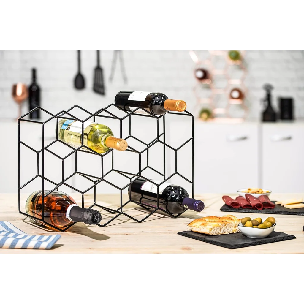 Bottle Freestanding Modern Metal Countertop with Wine Rack Countertop