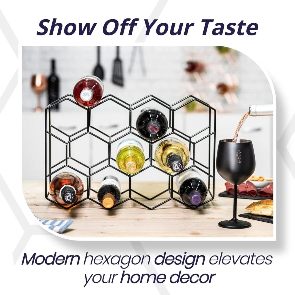 Bottle Freestanding Modern Metal Countertop Wine Rack Countertop