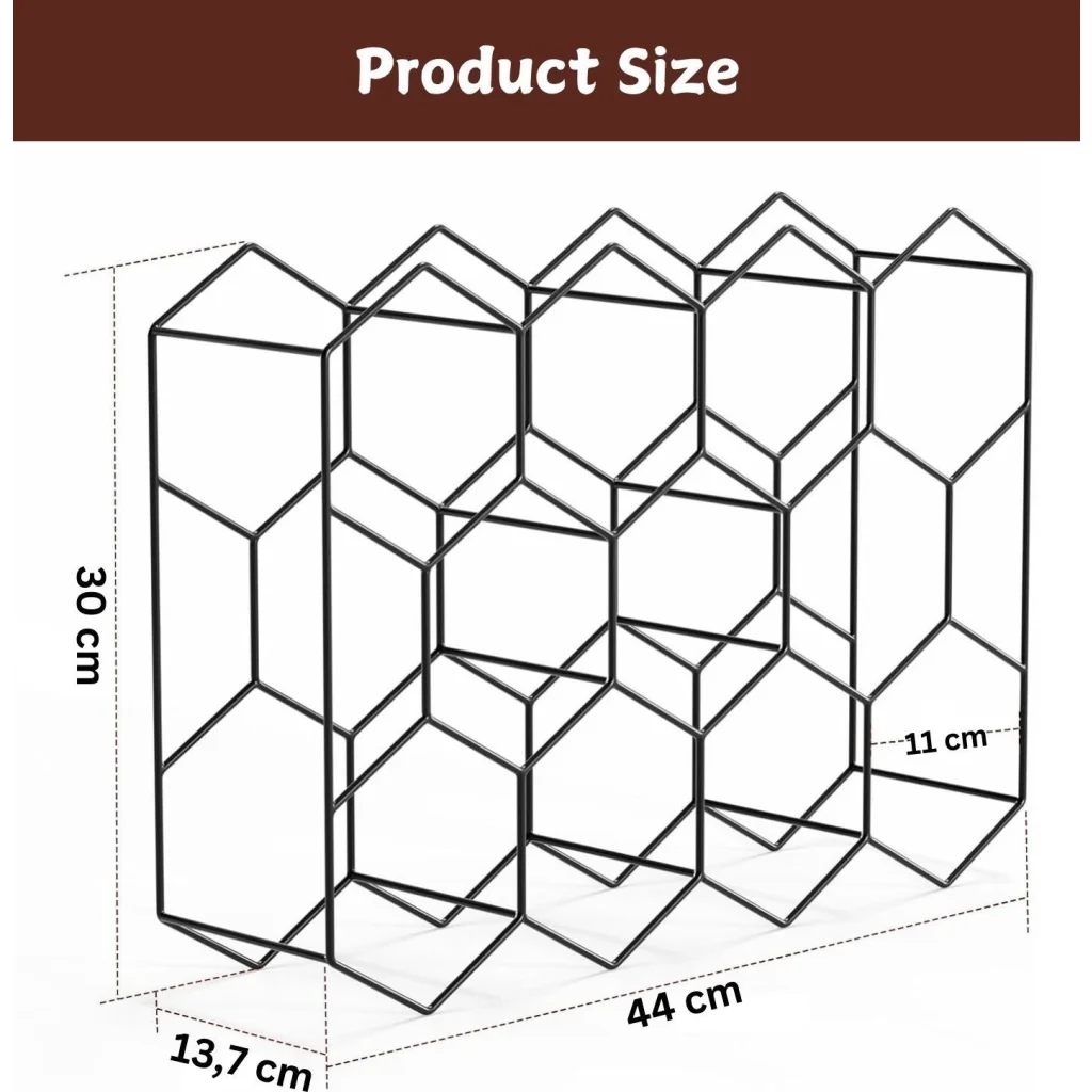 14 Bottle Freestanding Modern Metal Countertop Wine Rack