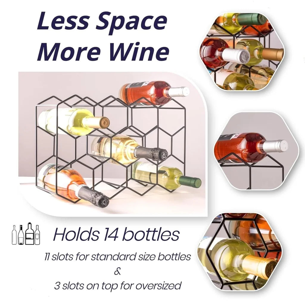 Bottle Freestanding Modern Countertop Wine Rack Metal