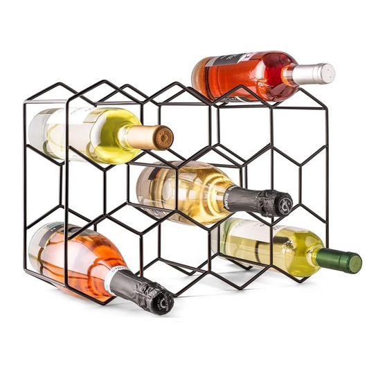 Metal Bottle Freestanding Modern Countertop Wine Rack Countertop
