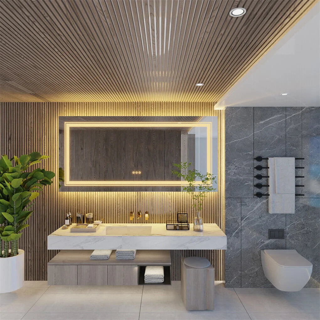 1400x700mm LED Bathroom Mirror Anti-fog Illuminated - Home
