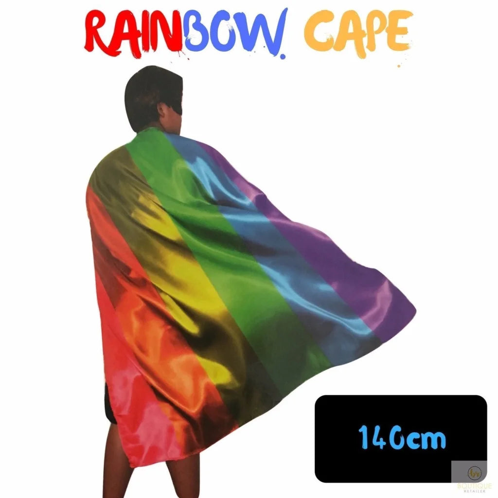 140cm DELUXE RAINBOW CAPE Party Fancy Dress Costume Adult