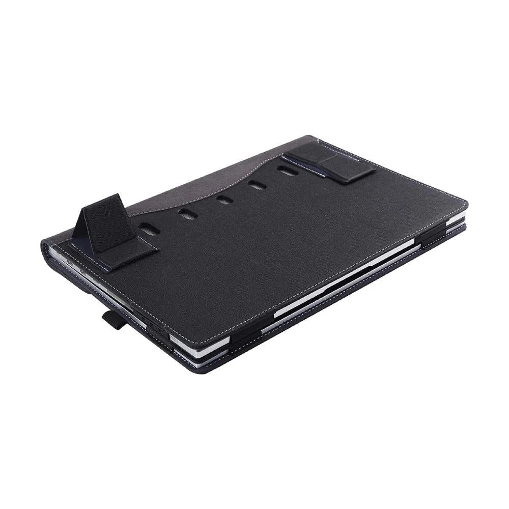 15.6 Inch Multifunctional Laptop Case With Stand - Black Pu
