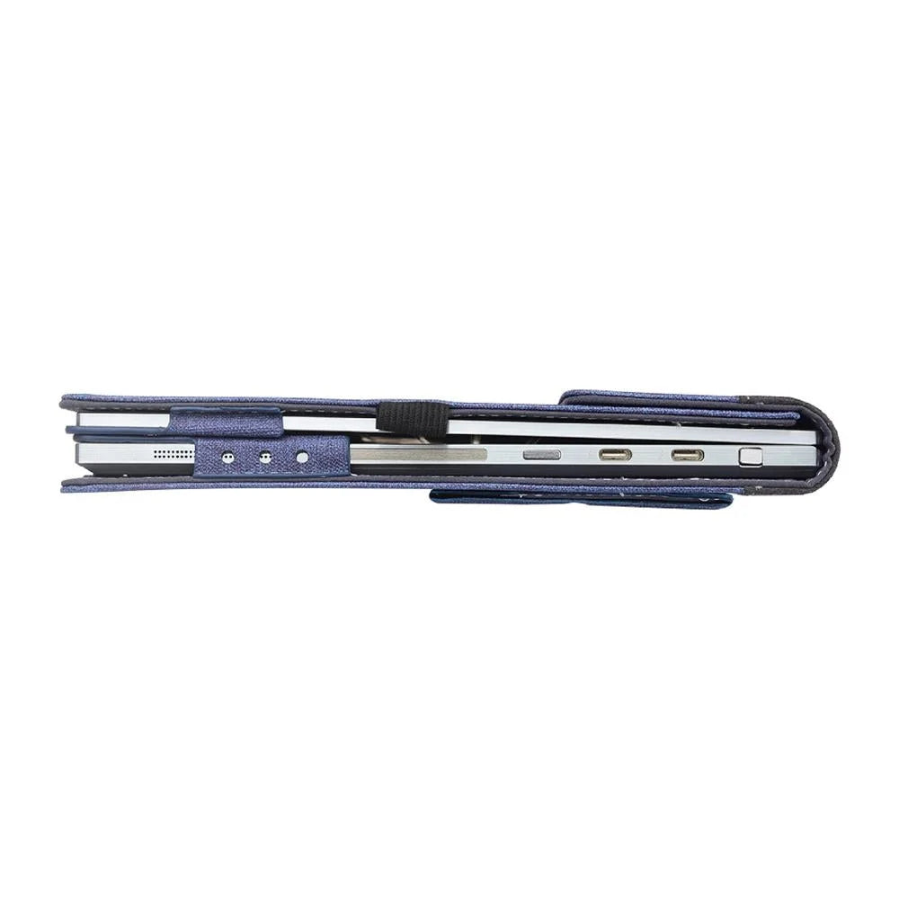 15.6 Inch Multifunctional Laptop Case With Stand - Blue Pu