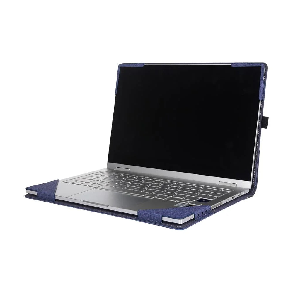 15.6 Inch Multifunctional Laptop Case With Stand - Blue Pu