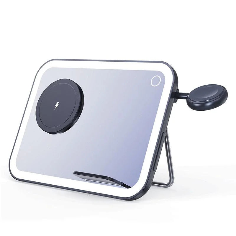 15W 3 In 1 Magnetic Led Makeup Mirror Charger - White