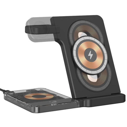 15W 5 In 1 Foldable Magnetic Wireless Charger With Night