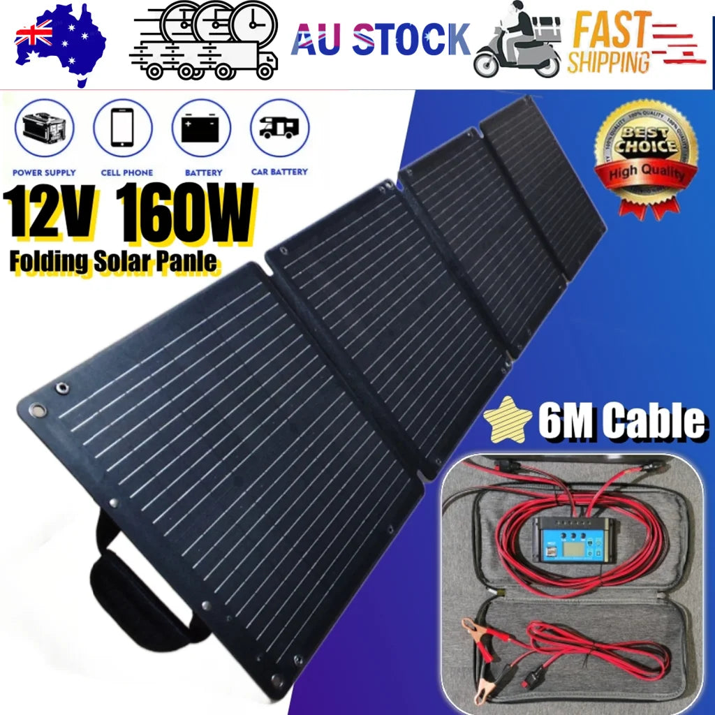 160W 160Watt Folding Solar Panel Blanket Mat Flexible Mono