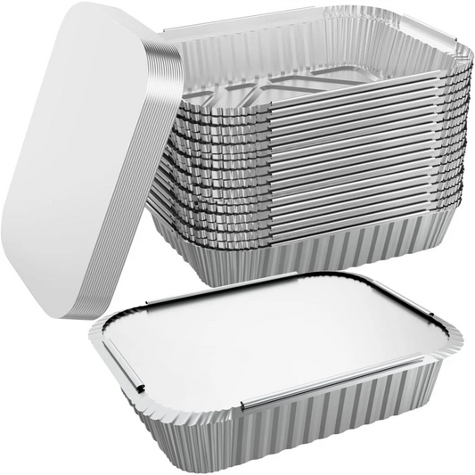 160x Aluminium Disposable Foil Food Container Trays Pans w/