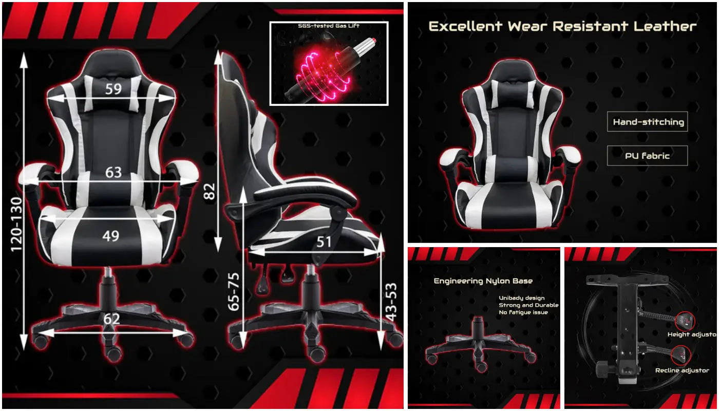 Gaming Chair Office Computer Seating Racing PU Executive