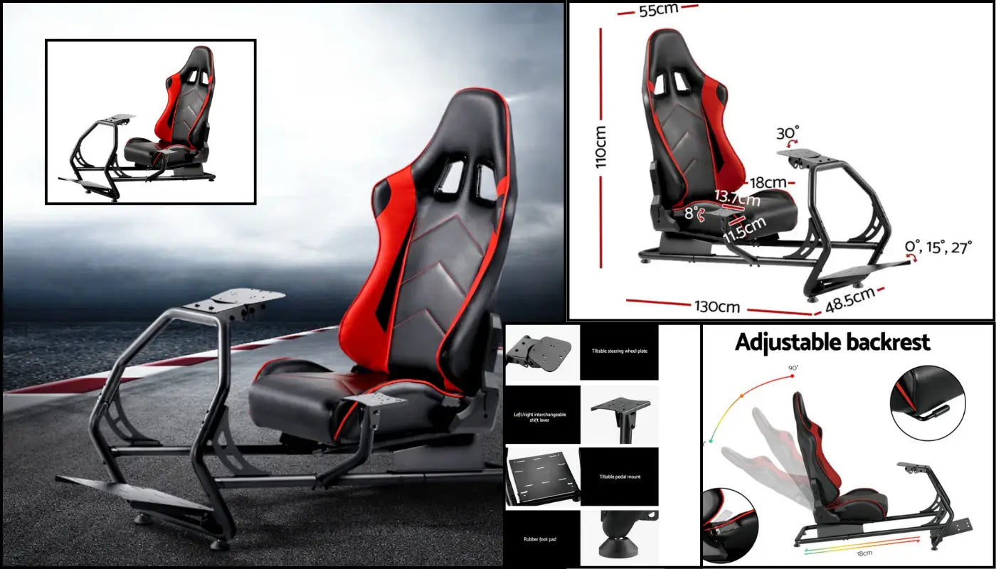 Racing Simulator Cockpit Adjustable Steering Wheel Gaming