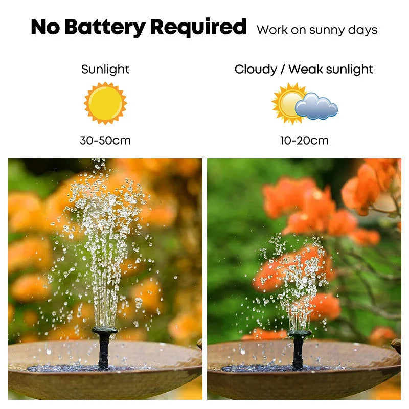16cm Solar Floating Fountain with LED Light for Bird Bath
