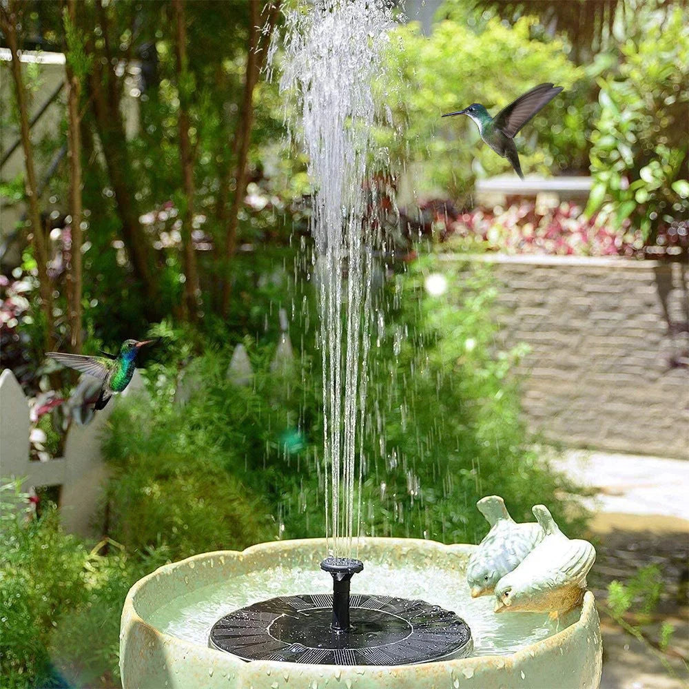 16cm Solar Floating Fountain with LED Light for Bird Bath