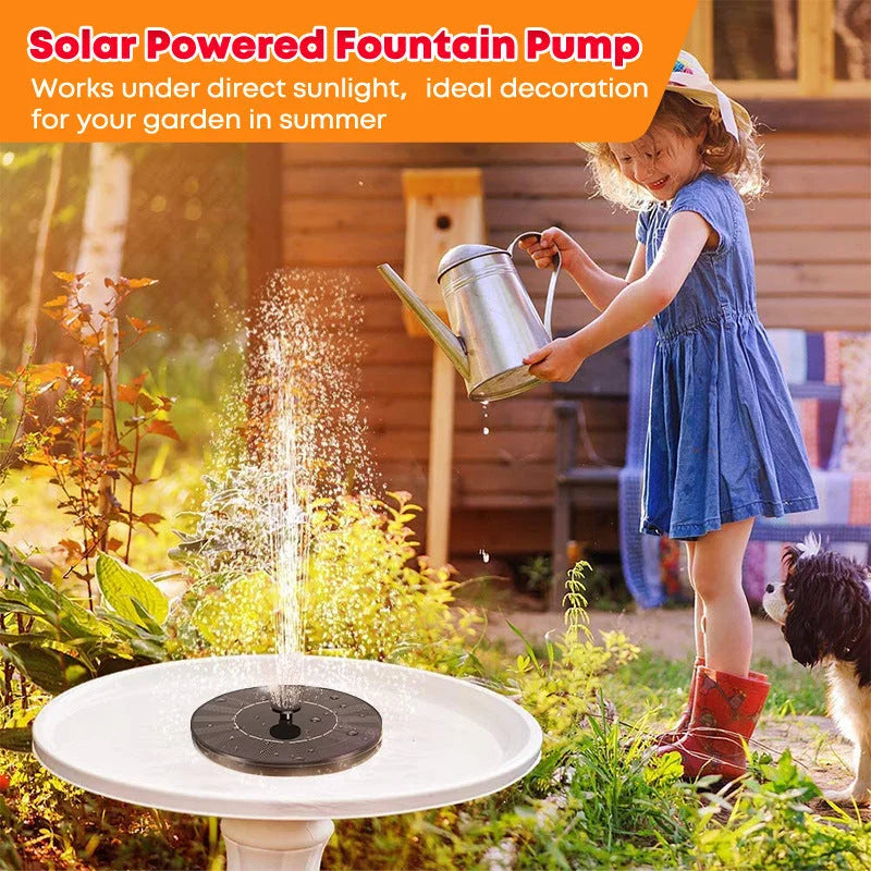 16cm Solar Floating Fountain with LED Light for Bird Bath