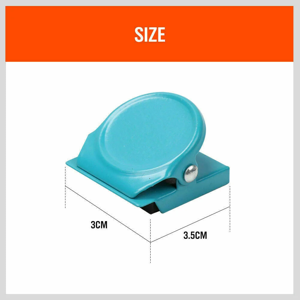 16Pc Magnetic Spring Clamps Magnet Refrigerator Clips Note