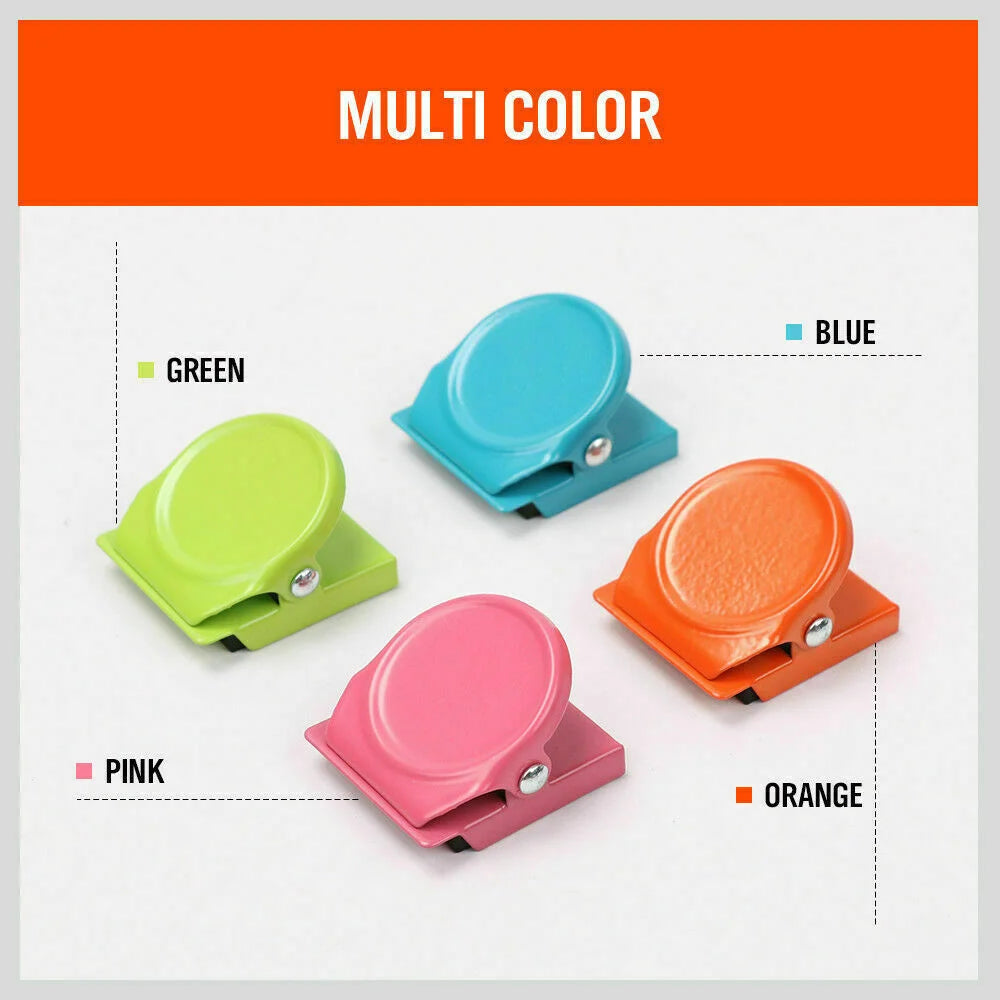 16Pc Magnetic Spring Clamps Magnet Refrigerator Clips Note