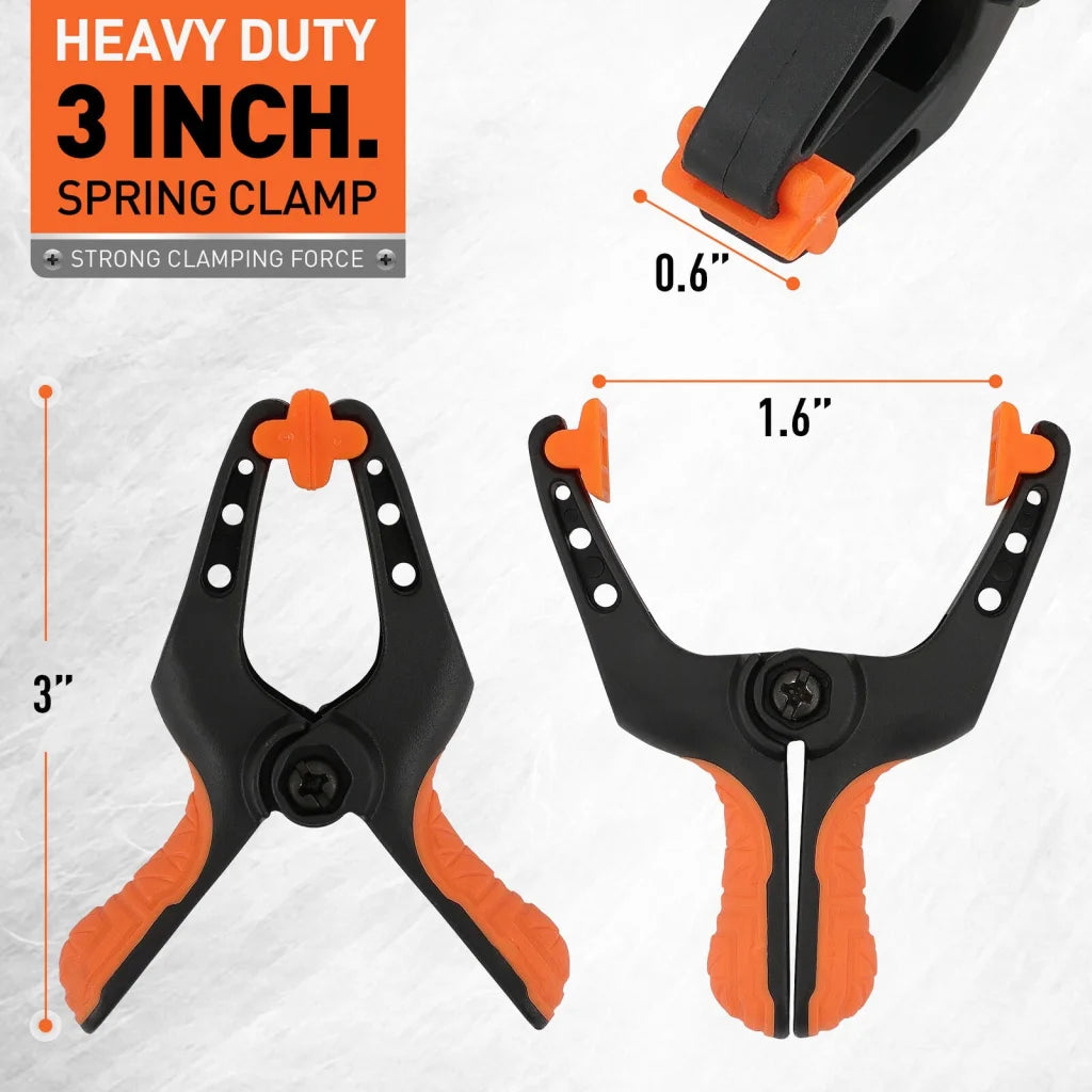 16Pcs 3’’ Spring Clamps Plastic Clamps Gluing Clamping