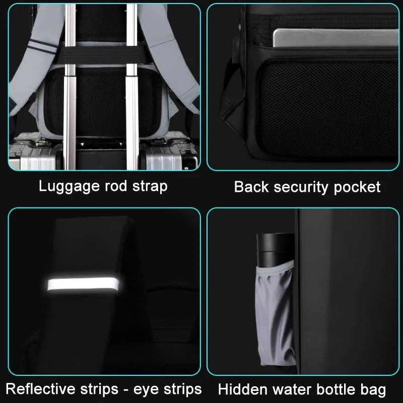 17.3 Silver Gaming Backpack with Hard Shell for Computers