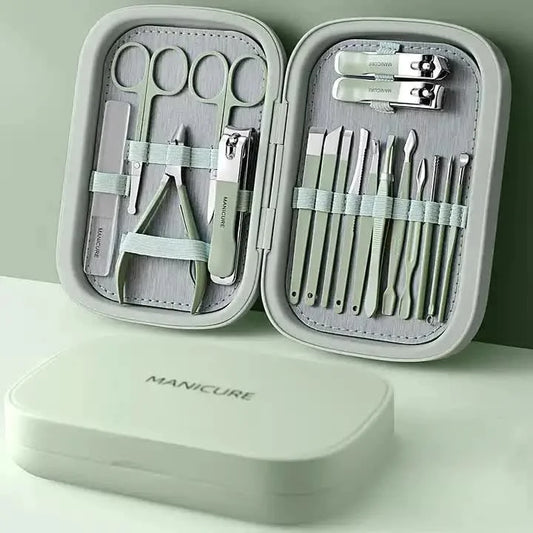 18-Piece Manicure and Pedicure Set - Stainless Steel Nail