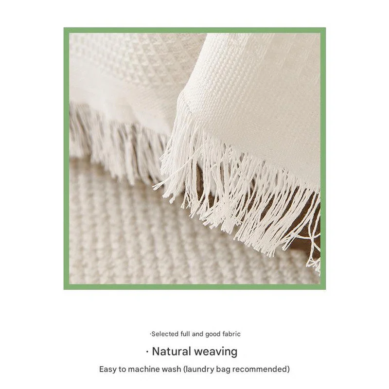 180*180CM Off White Premium Polyester Sofa Throw Blanket