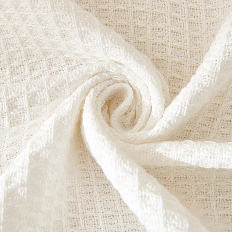 180*180CM Off White Premium Polyester Sofa Throw Blanket