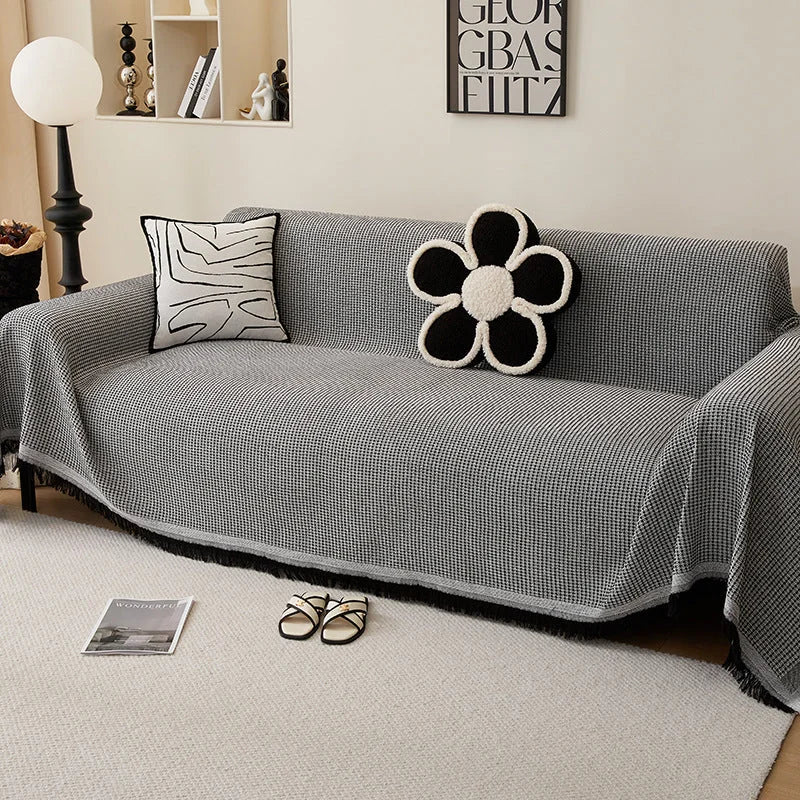 180*340CM Black Premium Polyester Sofa Throw Blanket