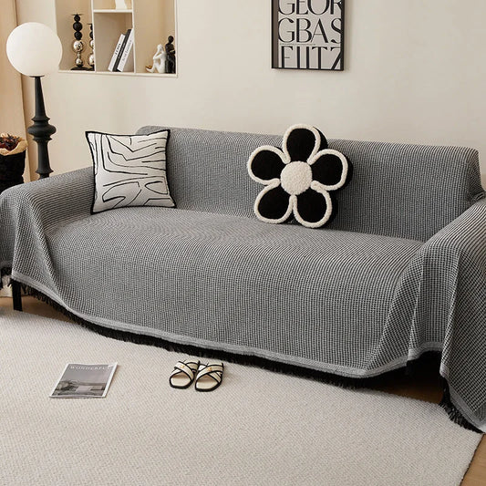 180*340CM Black Premium Polyester Sofa Throw Blanket