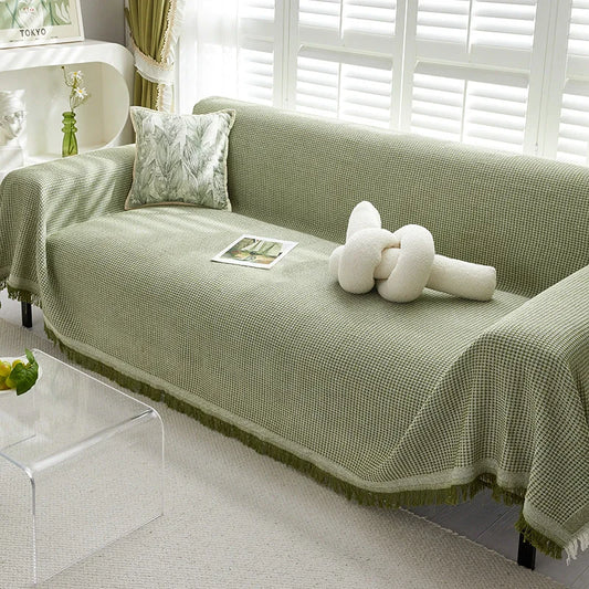 180*420CM Green Premium Polyester Sofa Throw Blanket