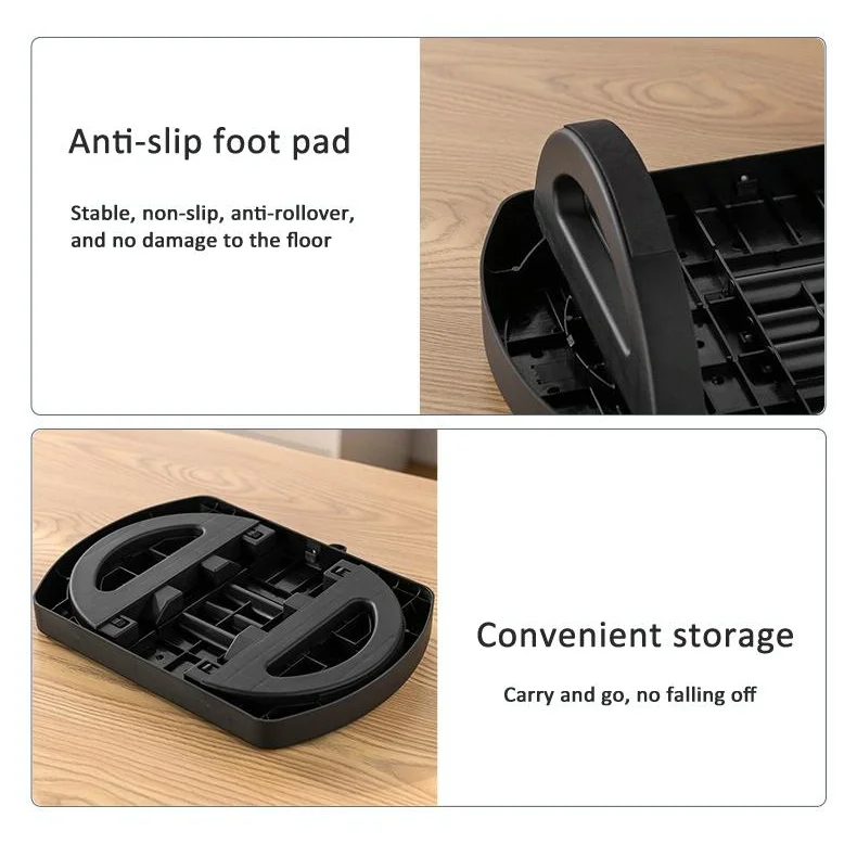 180 Degree Swing Footstool With Handle Black - Health &