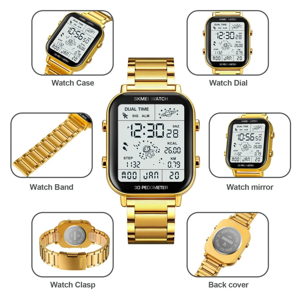 1888 Men Multifunctional Waterproof Digital Watch