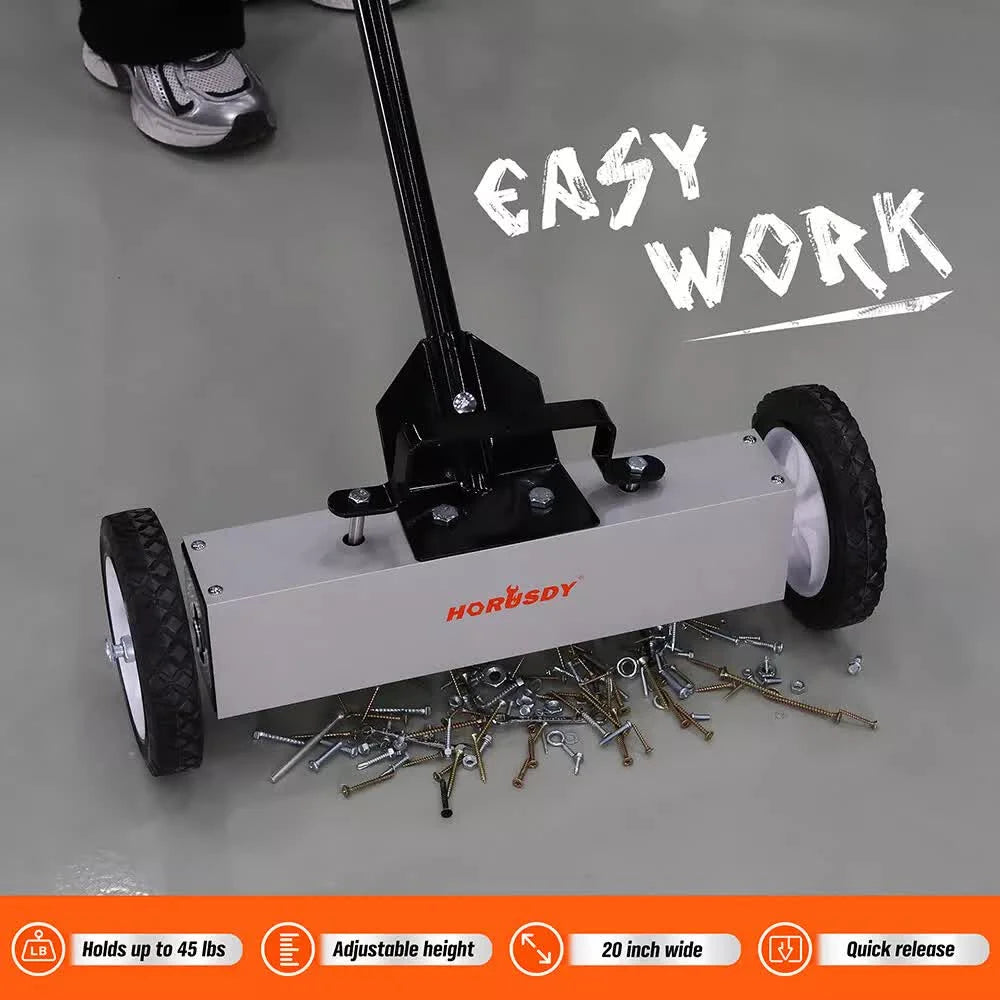 18Inch Magnetic Pick Up Sweeper With Wheels 45LBS Lawn