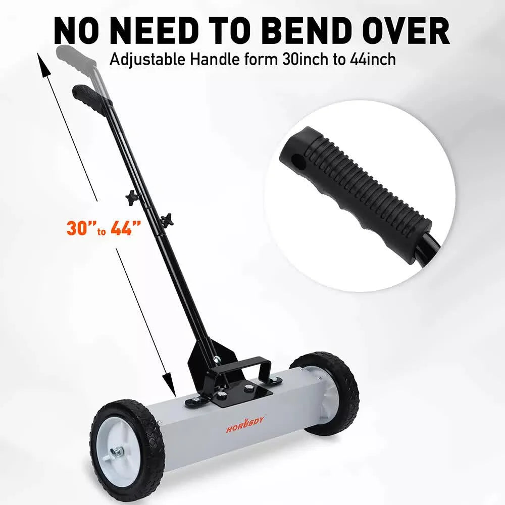 18Inch Magnetic Pick Up Sweeper With Wheels 45LBS Lawn