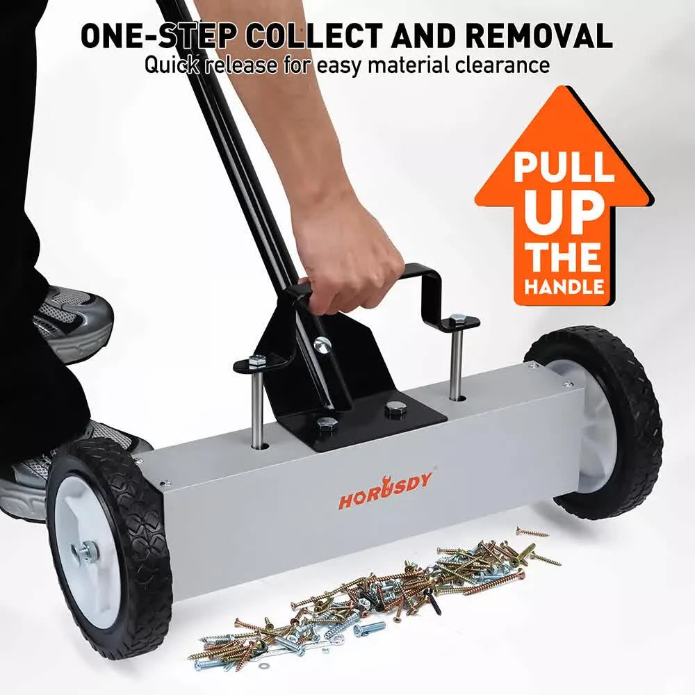 18Inch Magnetic Pick Up Sweeper With Wheels 45LBS Lawn