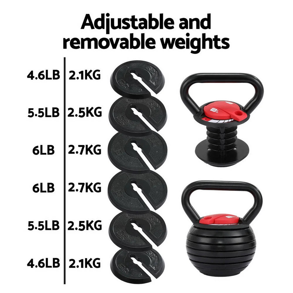 18kg Adjustable Kettlebell Set Portable Kettle Bell Weight