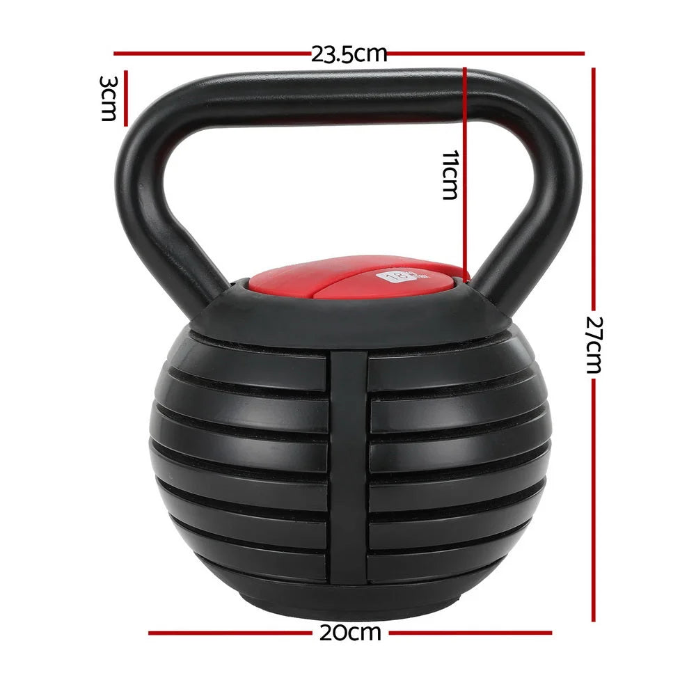18kg Adjustable Kettlebell Set Portable Kettle Bell Weight