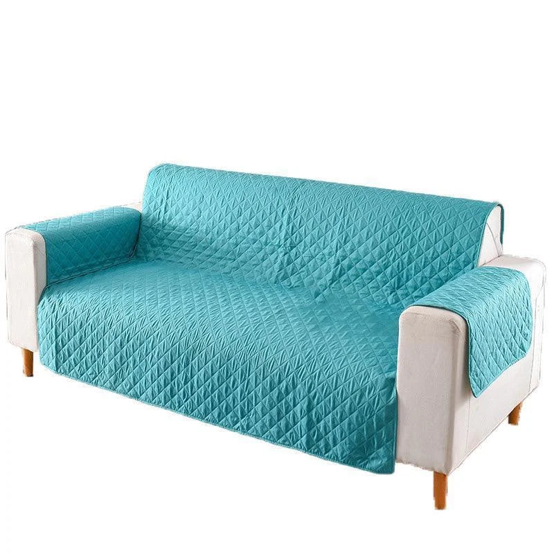 Beige 190x195cm seater pet sofa with fabric finish and stitched edge detail