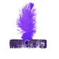 1920s FLAPPER HEADBAND Headpiece Feather Sequin Charleston