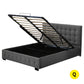 Levede Fabric Bed Frame Queen Tufted Dark Grey
