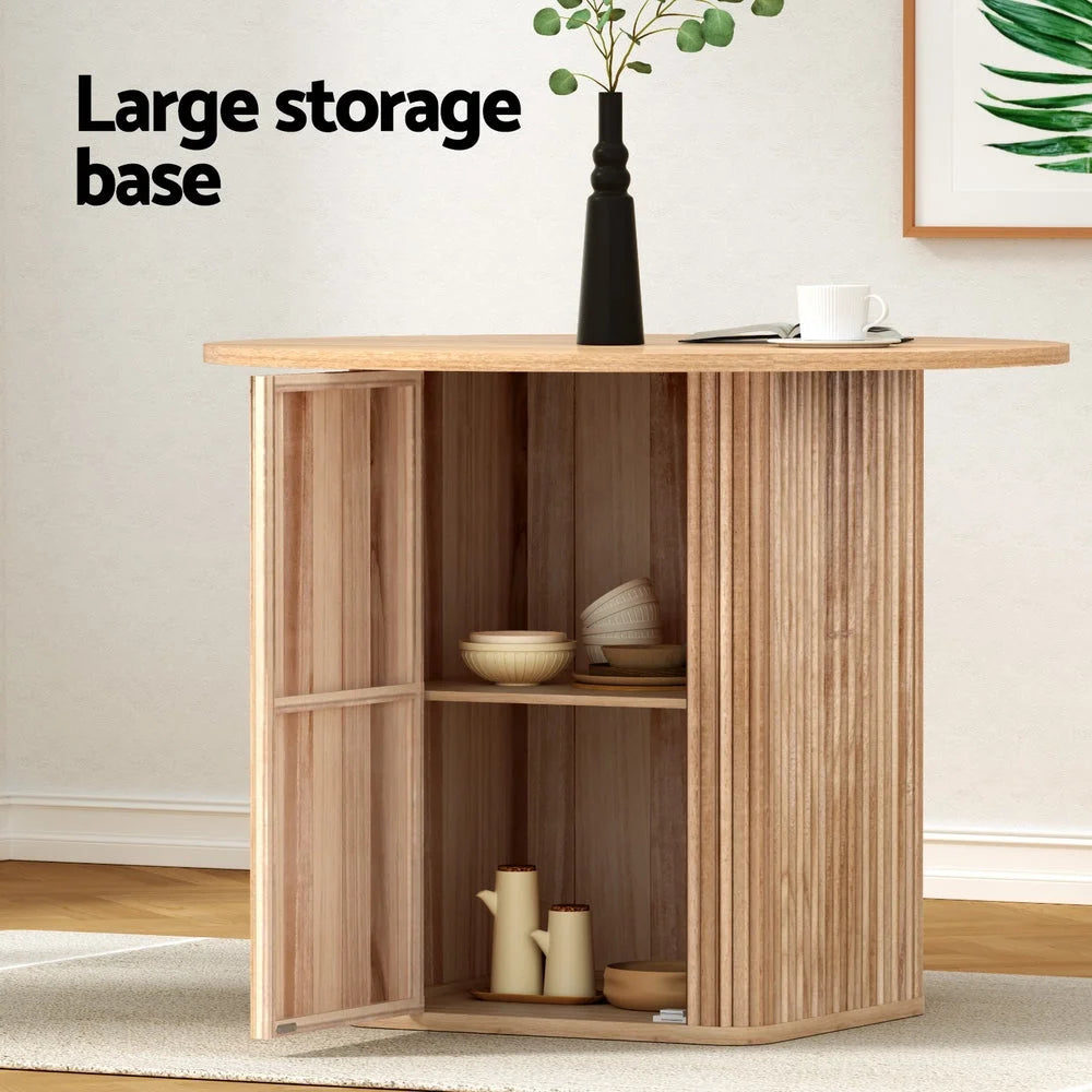 Dining table with storage base tables