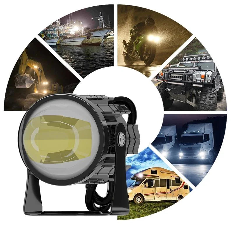 1Pair 12V - 85V Motorcycle Headlights Dual - Colour