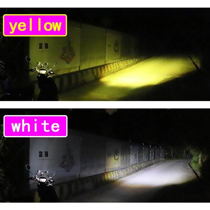 1Pair 12V - 85V Motorcycle Headlights Dual - Colour