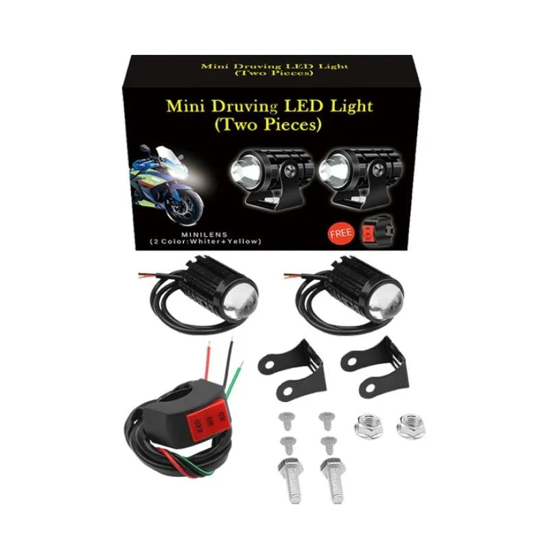 1Pair 12V - 85V Motorcycle Headlights Dual - Colour