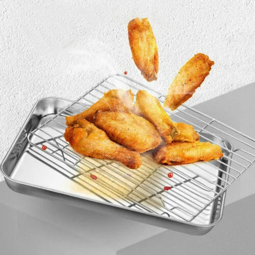 1pc Stainless Steel Baking Pan Toaster Oven Pans Grid