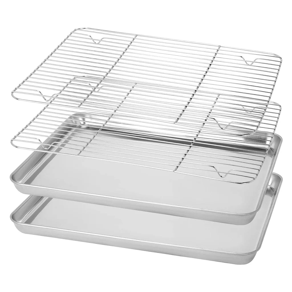 1pc Stainless Steel Baking Pan Toaster Oven Pans Grid