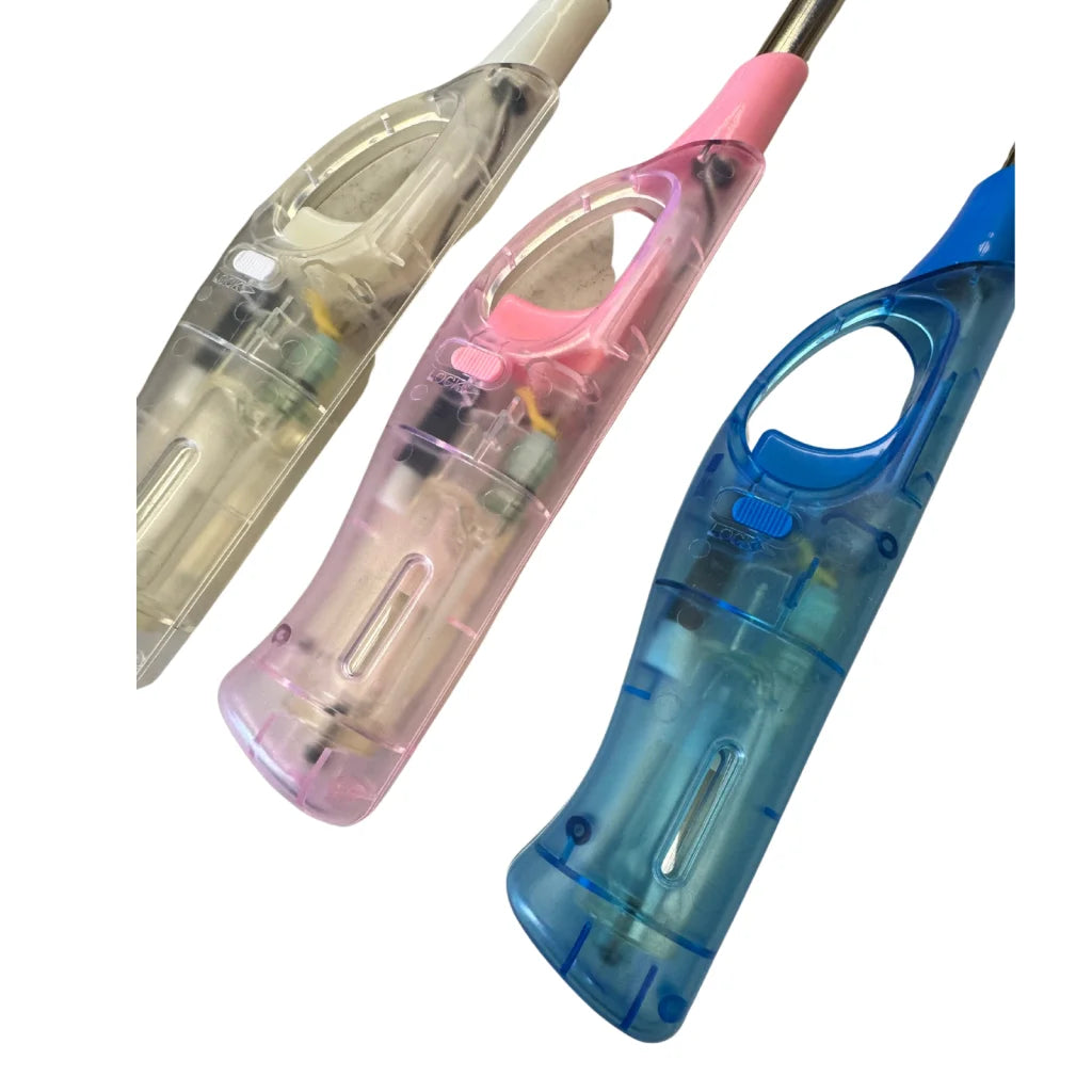 1x Clear Long Gas Lighter for BBQ Kitchen Cigarette w/