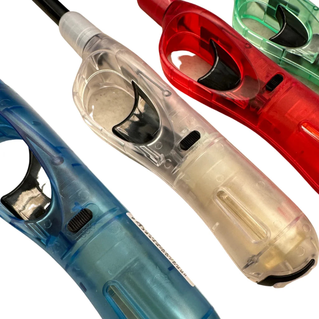 1x Clear Long Gas Lighter for BBQ Kitchen Cigarette w/