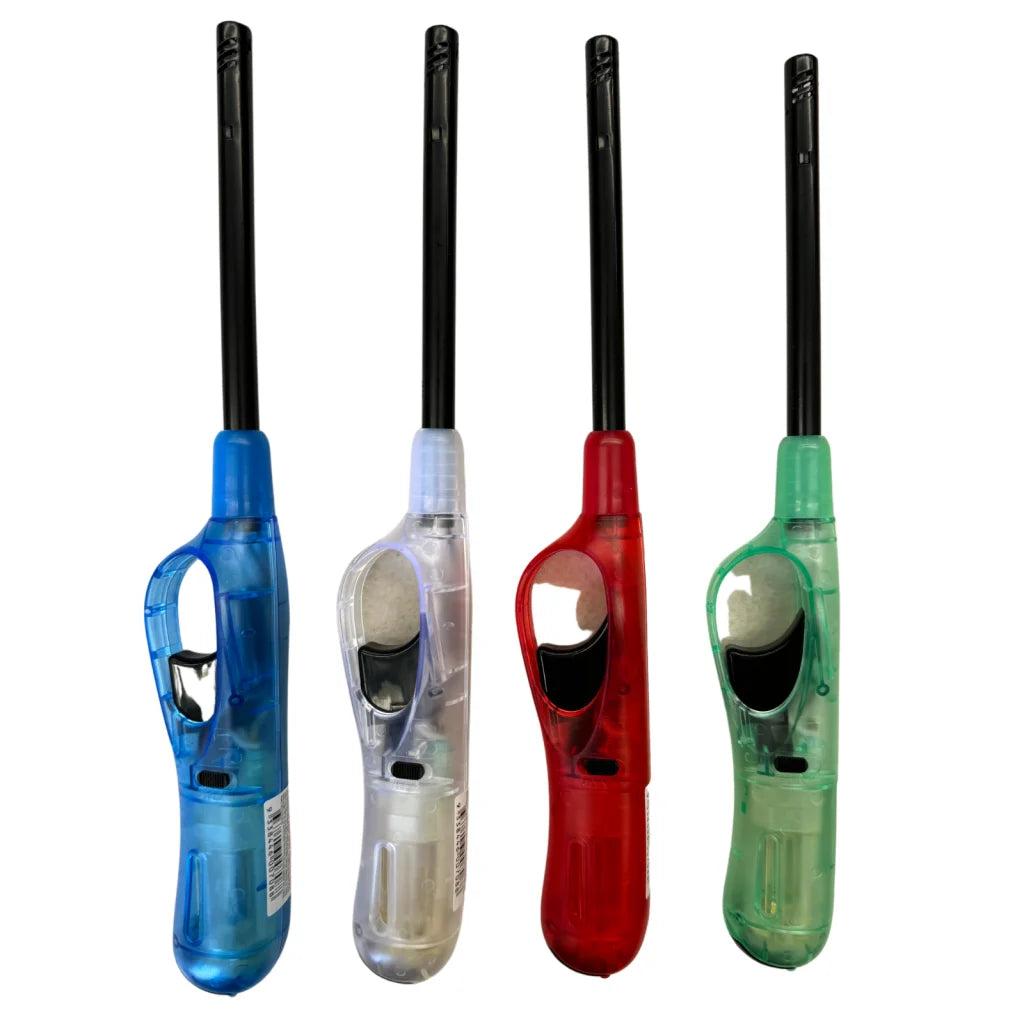 1x Clear Long Gas Lighter for BBQ Kitchen Cigarette w/