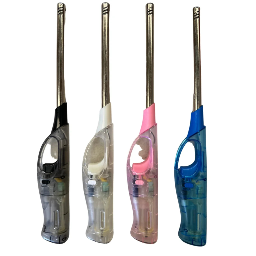 1x Clear Long Gas Lighter for BBQ Kitchen Cigarette w/